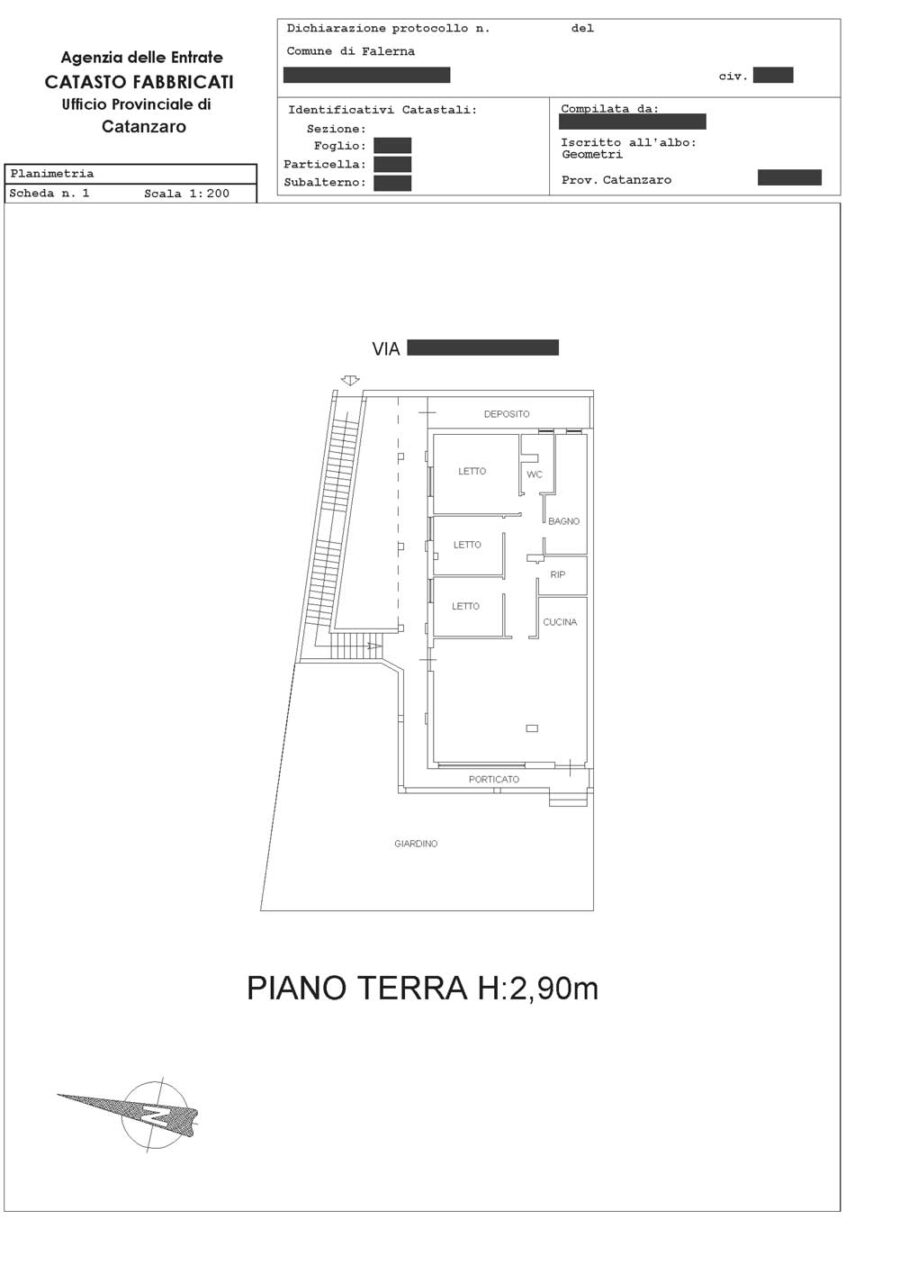 Documento di esempio Aggiornamento Planimetria Catastale