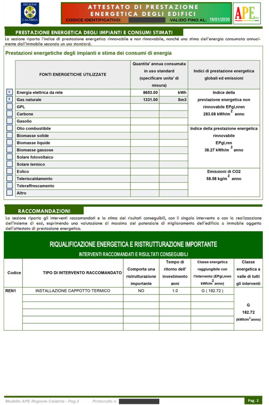 Documento di esempio APE - Locazione