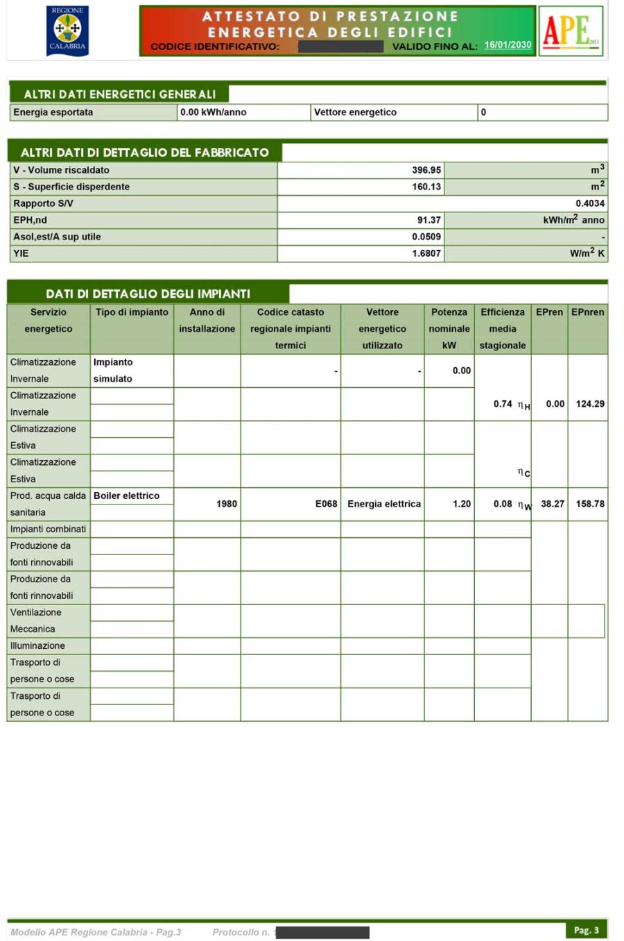 Documento di esempio APE - Locazione